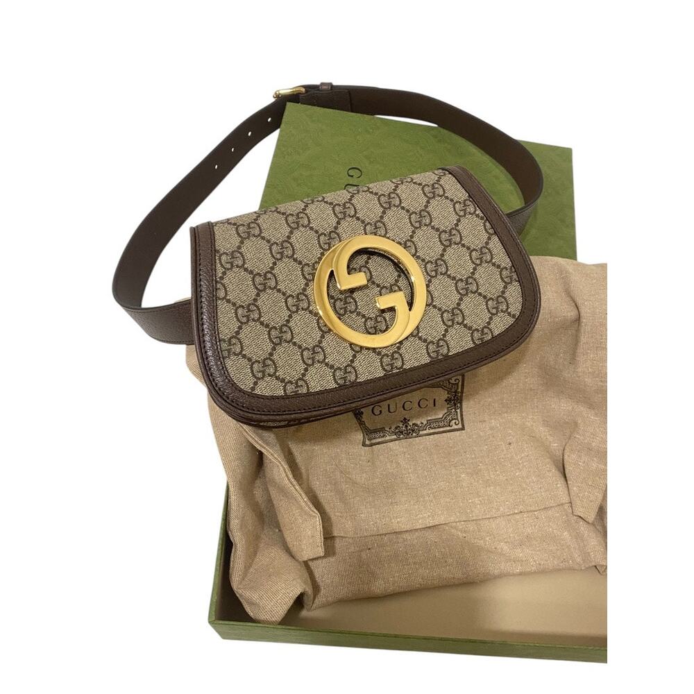 Gucci Blondie Interlocking GG Monogram Supreme Belt Bum Bag Clutch 90 - Picture 2 of 16